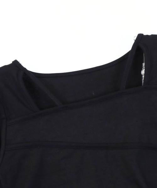 ANAP（アナップ）の「デコルテ デザイン サイド シャーリング トップス（Tシャツ/カットソー・レディース・ホワイト/グレー系その他/ブラック・FREE）」の10枚目の写真