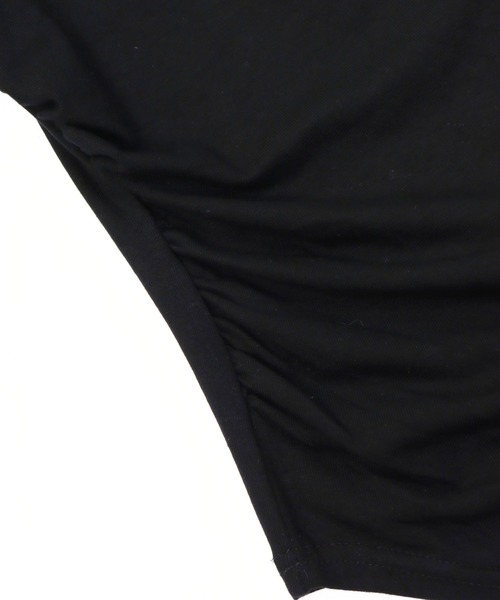 ANAP（アナップ）の「デコルテ デザイン サイド シャーリング トップス（Tシャツ/カットソー・レディース・ホワイト/グレー系その他/ブラック・FREE）」の8枚目の写真