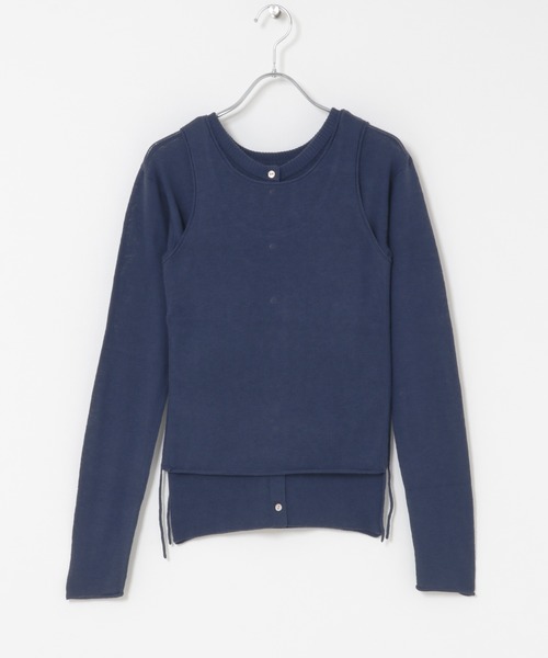 THE GOODLAND MARKET（ザグッドランドマーケット）の「cwtch　LAYERED KNIT TOPS（カーディガン/ボレロ・レディース・ネイビー/ライトカーキ/レッド・FREE）」の3枚目の写真
