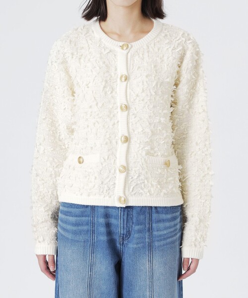 LOVELESS（ラブレス）の「ツイードコンビカーディガン（カーディガン/ボレロ・レディース・ブラック/オフホワイト・36）」の10枚目の写真