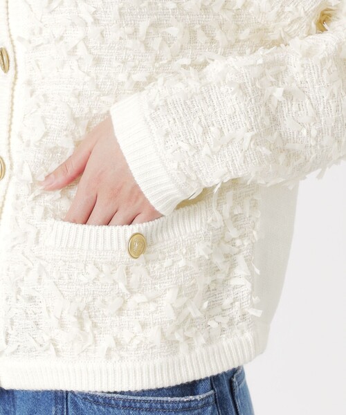 LOVELESS（ラブレス）の「ツイードコンビカーディガン（カーディガン/ボレロ・レディース・ブラック/オフホワイト・36）」の13枚目の写真