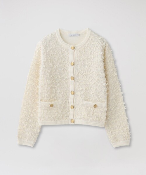 LOVELESS（ラブレス）の「ツイードコンビカーディガン（カーディガン/ボレロ・レディース・ブラック/オフホワイト・36）」の4枚目の写真