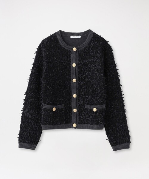 LOVELESS（ラブレス）の「ツイードコンビカーディガン（カーディガン/ボレロ・レディース・ブラック/オフホワイト・36）」の3枚目の写真