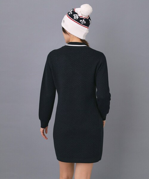 adabat（アダバット）の「【ADABAT NAVY】フルールドリスニットワンピース（ワンピース・レディース・ブラック/ホワイト系・42/40/38）」の4枚目の写真