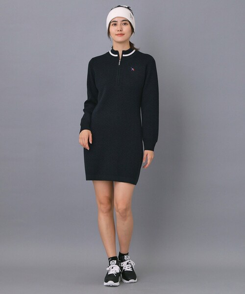 adabat（アダバット）の「【ADABAT NAVY】フルールドリスニットワンピース（ワンピース・レディース・ブラック/ホワイト系・42/40/38）」の5枚目の写真