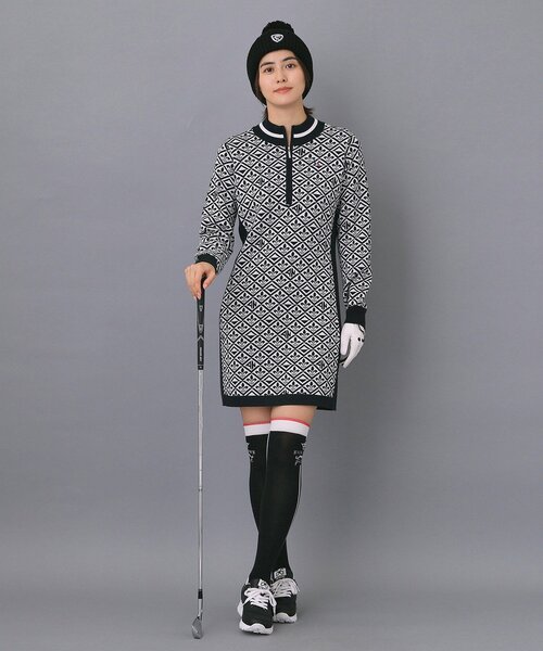 adabat（アダバット）の「【ADABAT NAVY】フルールドリスニットワンピース（ワンピース・レディース・ブラック/ホワイト系・42/40/38）」の13枚目の写真