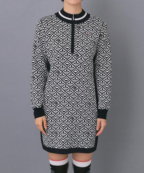 adabat（アダバット）の「【ADABAT NAVY】フルールドリスニットワンピース（ワンピース・レディース・ブラック/ホワイト系・42/40/38）」の16枚目の写真