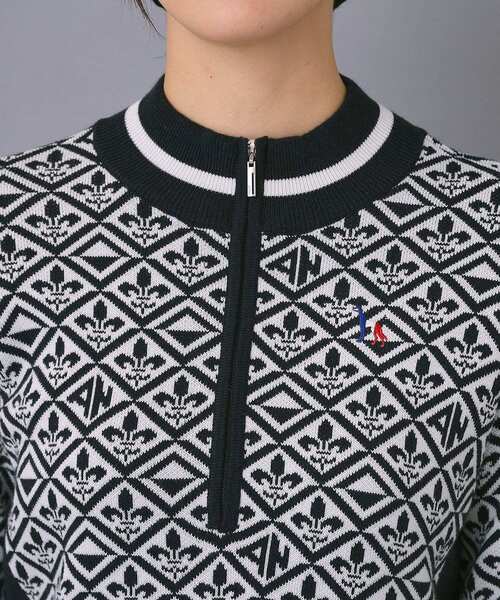 adabat（アダバット）の「【ADABAT NAVY】フルールドリスニットワンピース（ワンピース・レディース・ブラック/ホワイト系・42/40/38）」の19枚目の写真