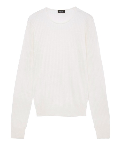 IRIS47（イリスフォーセブン）の「【IRIS 47】cashmere sheer knit tops/カシミア シアー ニット トップス dress30（ニット/セーター・レディース・ライトブルー/ブラック/ホワイト・FREE）」の4枚目の写真