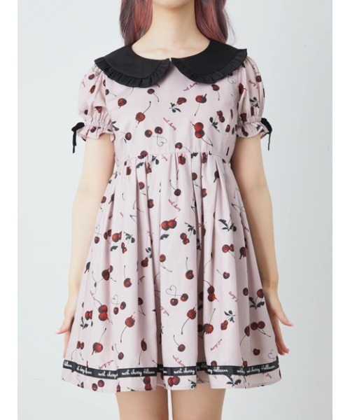 Ank Rouge（アンクルージュ）の「メルトチェリーワンピース（ワンピース・レディース・ブラック/ピンク・M）」の3枚目の写真
