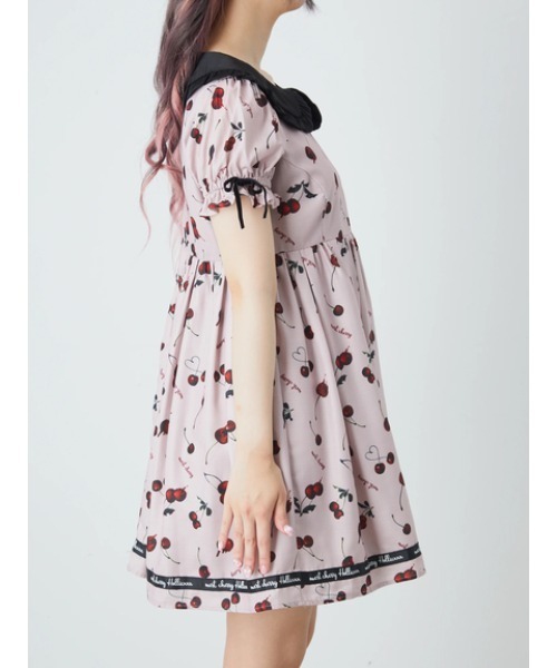 Ank Rouge（アンクルージュ）の「メルトチェリーワンピース（ワンピース・レディース・ブラック/ピンク・M）」の4枚目の写真