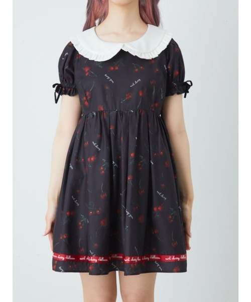 Ank Rouge（アンクルージュ）の「メルトチェリーワンピース（ワンピース・レディース・ブラック/ピンク・M）」の9枚目の写真