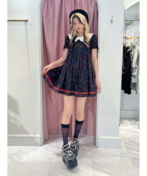 Ank Rouge（アンクルージュ）の「メルトチェリーワンピース（ワンピース・レディース・ブラック/ピンク・M）」の12枚目の写真