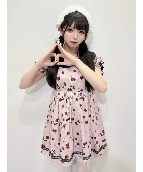 Ank Rouge(アンクルージュ)の「メルトチェリーワンピース(ワンピース・レディース・ブラック/ピンク・M)」の10枚目の写真