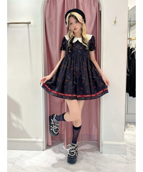 Ank Rouge（アンクルージュ）の「メルトチェリーワンピース（ワンピース・レディース・ブラック/ピンク・M）」の14枚目の写真