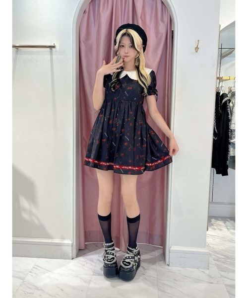 Ank Rouge（アンクルージュ）の「メルトチェリーワンピース（ワンピース・レディース・ブラック/ピンク・M）」の13枚目の写真