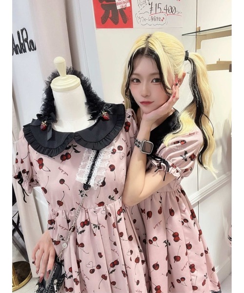 Ank Rouge(アンクルージュ)の「メルトチェリーワンピース(ワンピース・レディース・ブラック/ピンク・M)」の15枚目の写真