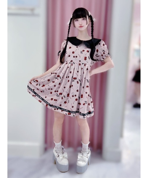 Ank Rouge(アンクルージュ)の「メルトチェリーワンピース(ワンピース・レディース・ブラック/ピンク・M)」の13枚目の写真
