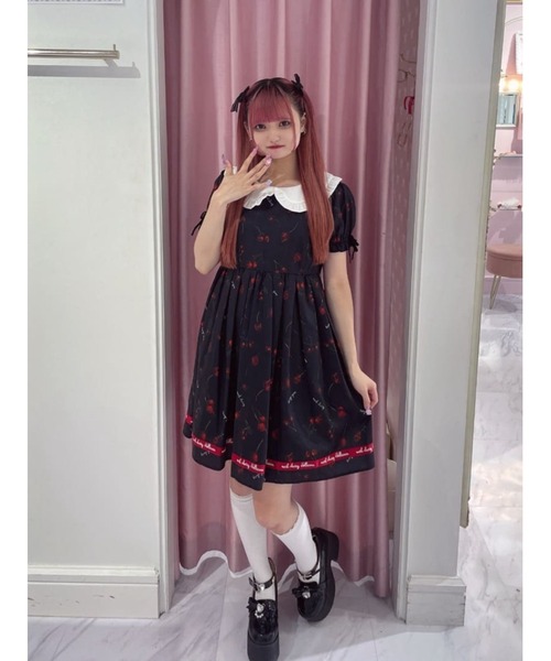 Ank Rouge（アンクルージュ）の「メルトチェリーワンピース（ワンピース・レディース・ブラック/ピンク・M）」の21枚目の写真