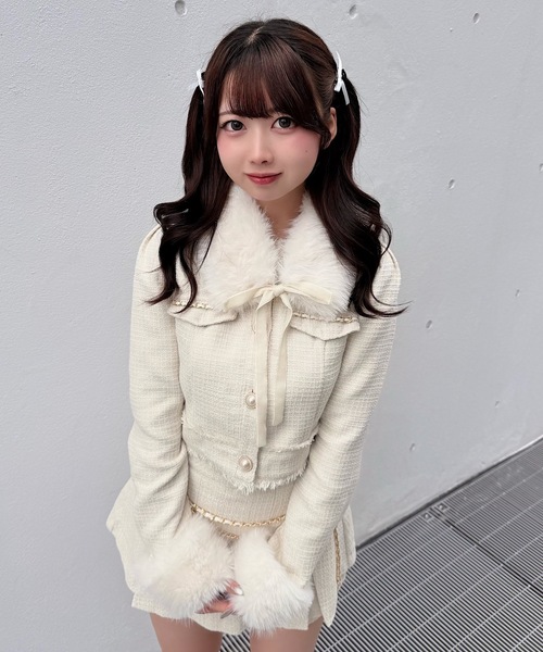 ファーノーカラーツィードジャケット（テーラードジャケット）｜NOMAE