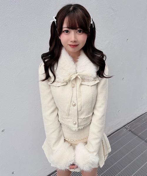 ファーノーカラーツィードジャケット（テーラードジャケット）｜NOMAE