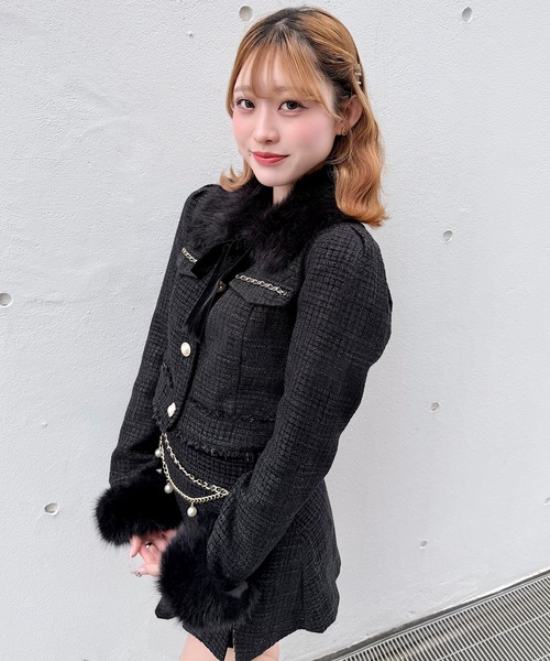 ファーノーカラーツィードジャケット（テーラードジャケット）｜NOMAE