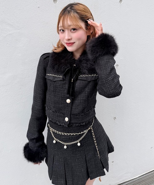 ファーノーカラーツィードジャケット（テーラードジャケット）｜NOMAE