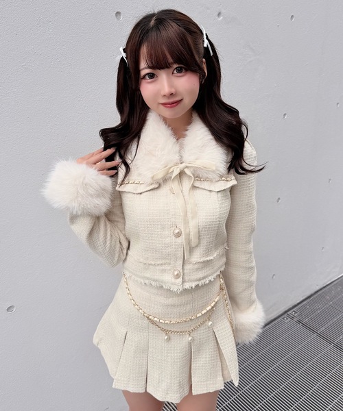 ファーノーカラーツィードジャケット（テーラードジャケット）｜NOMAE