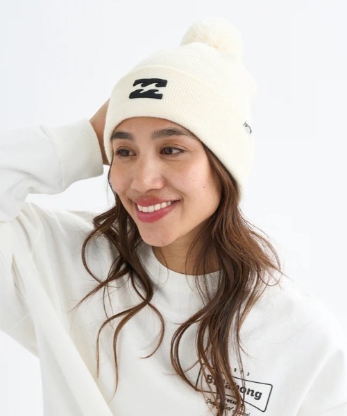 BILLABONG（ビラボン）の「BILLABONG/ビラボン ビーニー HI GG PONPON BEANIE ポンポンニット帽 BF014-910（ニットキャップ/ビーニー・レディース・ブラック/ブルー/オフホワイト・FREE）」の13枚目の写真