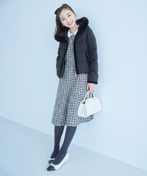 TOCCA(トッカ)の「TWEED BLOSSOM ドレス(ワンピース・レディース・ブラック系5/アイボリー系5/ピンク系5・0/4/6/2)」の6枚目の写真