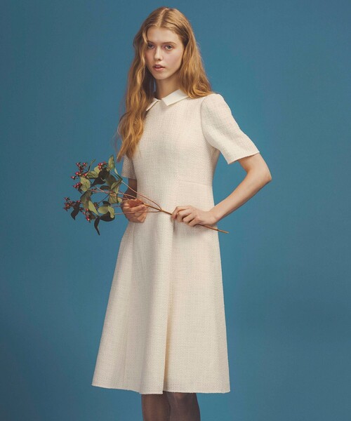 TOCCA(トッカ)の「TWEED BLOSSOM ドレス(ワンピース・レディース・ブラック系5/アイボリー系5/ピンク系5・0/4/6/2)」の7枚目の写真