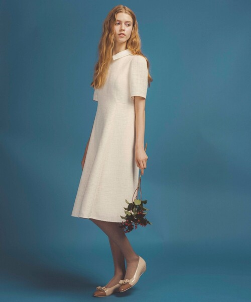TOCCA(トッカ)の「TWEED BLOSSOM ドレス(ワンピース・レディース・ブラック系5/アイボリー系5/ピンク系5・0/4/6/2)」の10枚目の写真