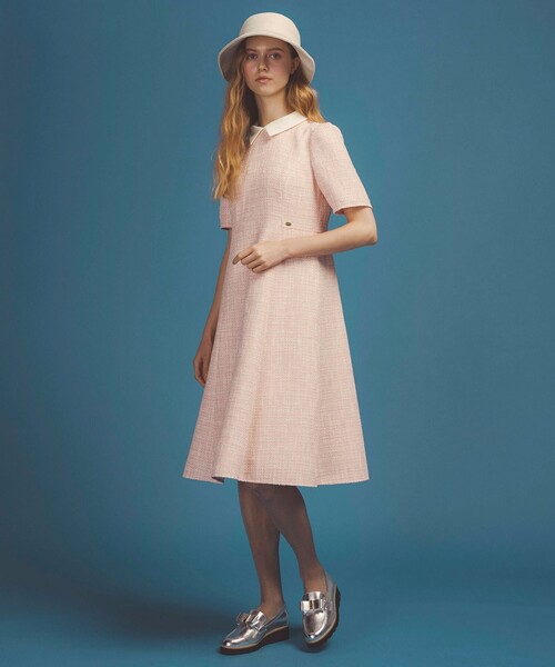 TOCCA(トッカ)の「TWEED BLOSSOM ドレス(ワンピース・レディース・ブラック系5/アイボリー系5/ピンク系5・0/4/6/2)」の14枚目の写真