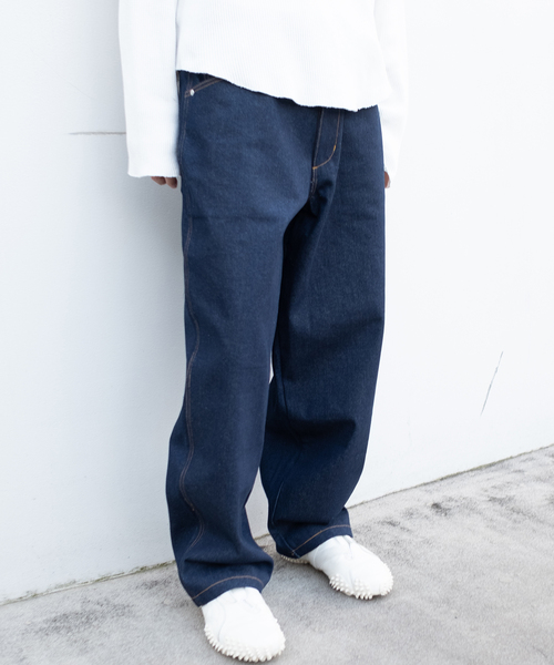 WISM(ウィズム)の「WISM ORIGINAL PRODUCT BAGGY DENIM PANT 2(デニムパンツ・メンズ・ネイビー/カーキ・34/32/30)」の19枚目の写真