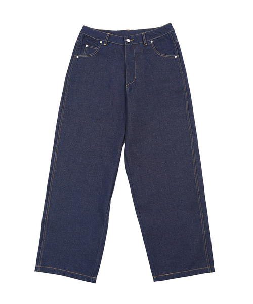 WISM(ウィズム)の「WISM ORIGINAL PRODUCT BAGGY DENIM PANT 2(デニムパンツ・メンズ・ネイビー/カーキ・34/32/30)」の11枚目の写真