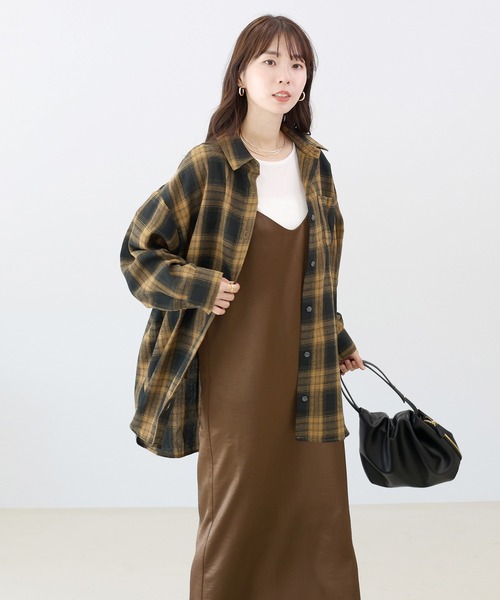 Aletta vita(アレッタビータ)の「オンブレチェックチュニックシャツ(シャツ/ブラウス・レディース・ブラウン/ブラック・M)」の20枚目の写真