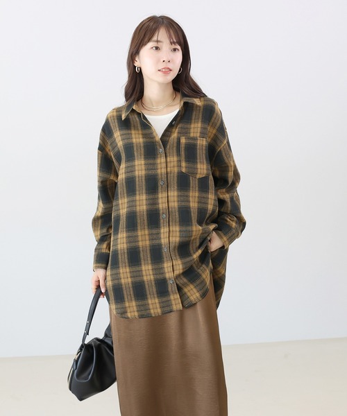 Aletta vita(アレッタビータ)の「オンブレチェックチュニックシャツ(シャツ/ブラウス・レディース・ブラウン/ブラック・M)」の22枚目の写真