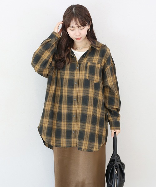 Aletta vita(アレッタビータ)の「オンブレチェックチュニックシャツ(シャツ/ブラウス・レディース・ブラウン/ブラック・M)」の21枚目の写真