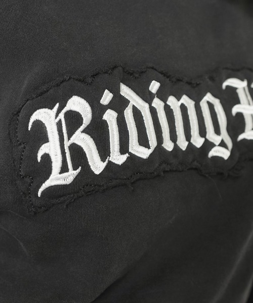 SPINNS（スピンズ）の「ショート丈裏毛スウェット/ピグメント/オールドイングリッシュロゴ/貼り付けロゴ（スウェット・レディース・ピンク/レッド/杢グレー/ブラック・ONESIZE）」の9枚目の写真