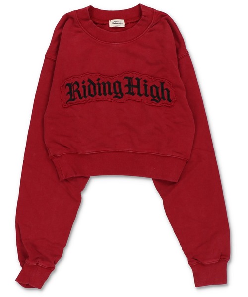 SPINNS（スピンズ）の「ショート丈裏毛スウェット/ピグメント/オールドイングリッシュロゴ/貼り付けロゴ（スウェット・レディース・ピンク/レッド/杢グレー/ブラック・ONESIZE）」の18枚目の写真