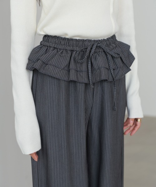 Bab（バブ）の「ウエストフリルストライプパンツ（その他パンツ・レディース・グレー/ブラック・M）」の21枚目の写真