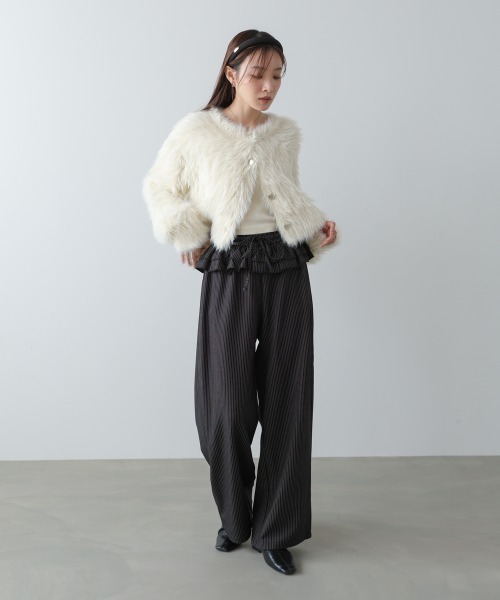 Bab（バブ）の「ウエストフリルストライプパンツ（その他パンツ・レディース・グレー/ブラック・M）」の22枚目の写真