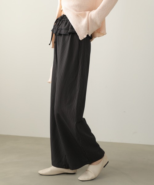 Bab（バブ）の「ウエストフリルストライプパンツ（その他パンツ・レディース・グレー/ブラック・M）」の10枚目の写真