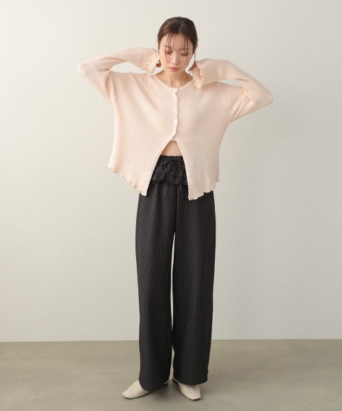 Bab（バブ）の「ウエストフリルストライプパンツ（その他パンツ・レディース・グレー/ブラック・M）」の11枚目の写真