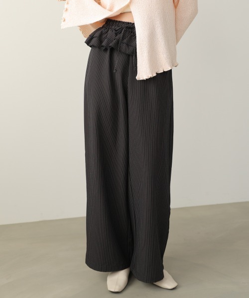 Bab（バブ）の「ウエストフリルストライプパンツ（その他パンツ・レディース・グレー/ブラック・M）」の12枚目の写真