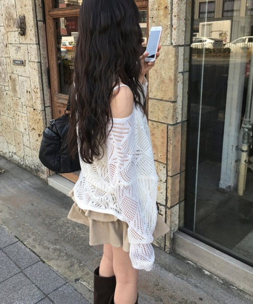 anyonemore（エニワンモア）の「anyonemore(エニワンモア)/ベルトセット 2段ティアード フリル ミニスカート（インナーパンツ付き）/Kasen Cancan Frill Mini Skirt（スカート・レディース・アイボリー/ベージュ/ブラック・L/M）」の22枚目の写真