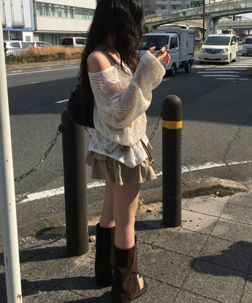 anyonemore（エニワンモア）の「anyonemore(エニワンモア)/ベルトセット 2段ティアード フリル ミニスカート（インナーパンツ付き）/Kasen Cancan Frill Mini Skirt（スカート・レディース・アイボリー/ベージュ/ブラック・L/M）」の9枚目の写真