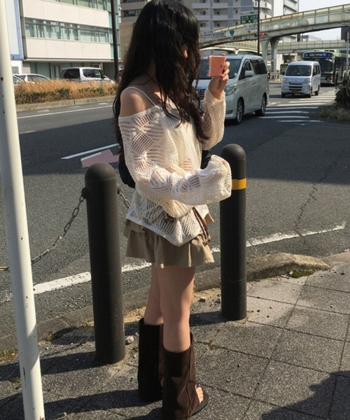 anyonemore（エニワンモア）の「anyonemore(エニワンモア)/ベルトセット 2段ティアード フリル ミニスカート（インナーパンツ付き）/Kasen Cancan Frill Mini Skirt（スカート・レディース・アイボリー/ベージュ/ブラック・L/M）」の10枚目の写真