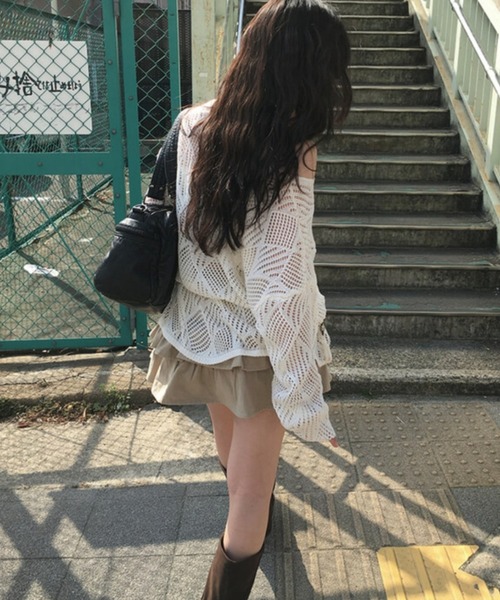 anyonemore（エニワンモア）の「anyonemore(エニワンモア)/ベルトセット 2段ティアード フリル ミニスカート（インナーパンツ付き）/Kasen Cancan Frill Mini Skirt（スカート・レディース・アイボリー/ベージュ/ブラック・L/M）」の17枚目の写真