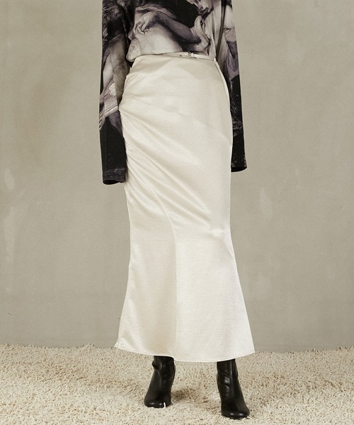 PRANK PROJECT（プランクプロジェクト）の「サテンロングスカート / Satin Long Skirt（スカート・レディース・ブラウン/ブラック/アイボリー・36/38）」の2枚目の写真